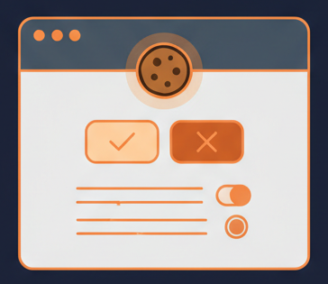 Cookie Banner Cookie banner on a website