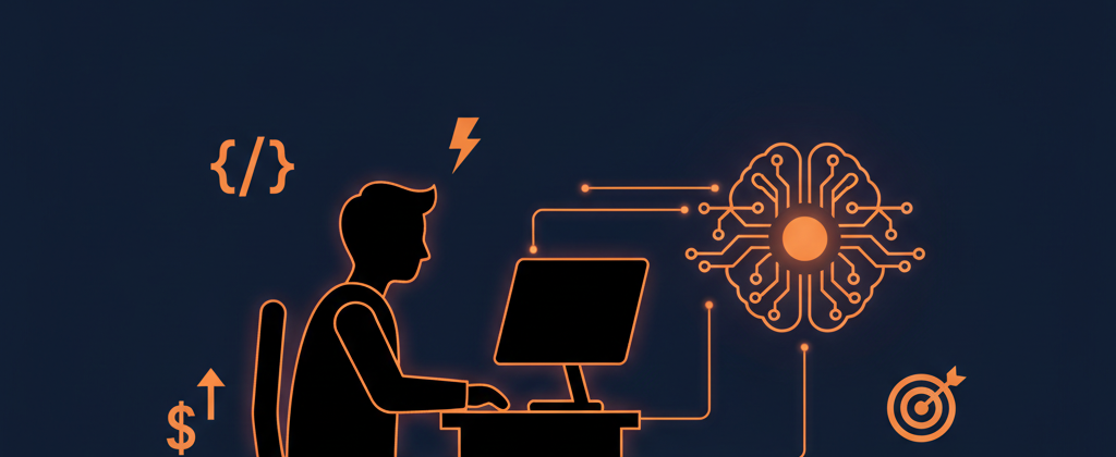 Developer collaborating with AI for faster, cheaper, better results